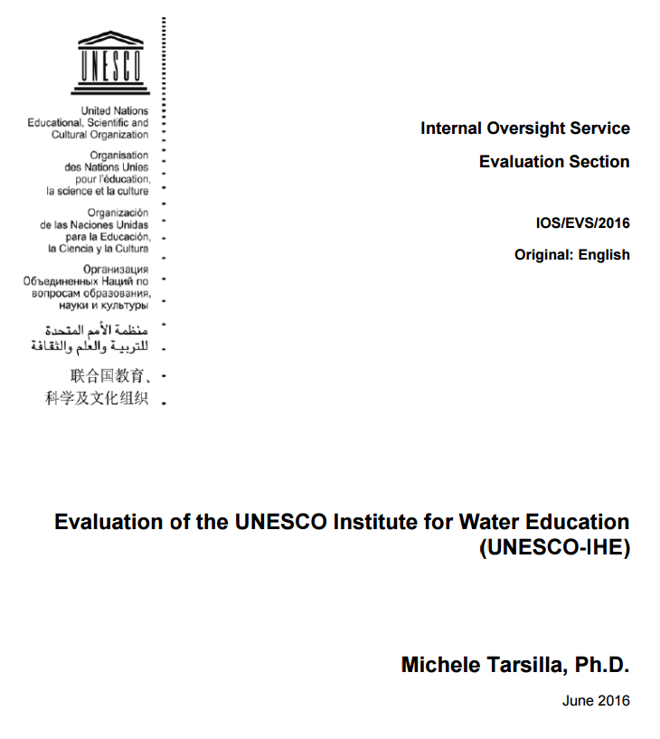 Evaluation of the UNESCO-IHE